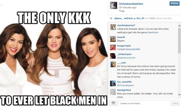 Do You Think Khloe Kardashian's KKK Meme Was Disrespectful? [POLL