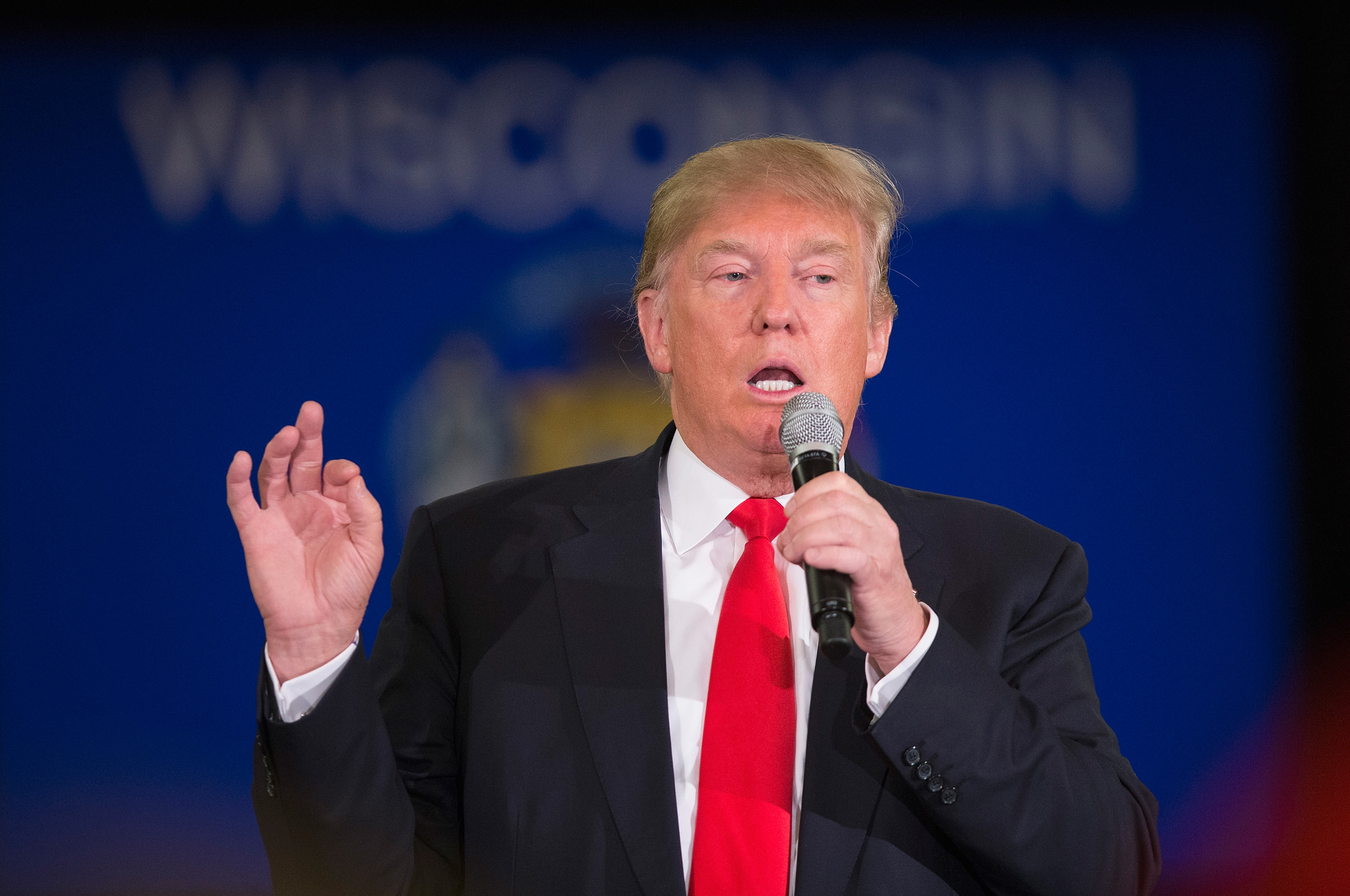 GOP Presidential Candidate Donald Trump Campaigns Near Green Bay, Wisconsin