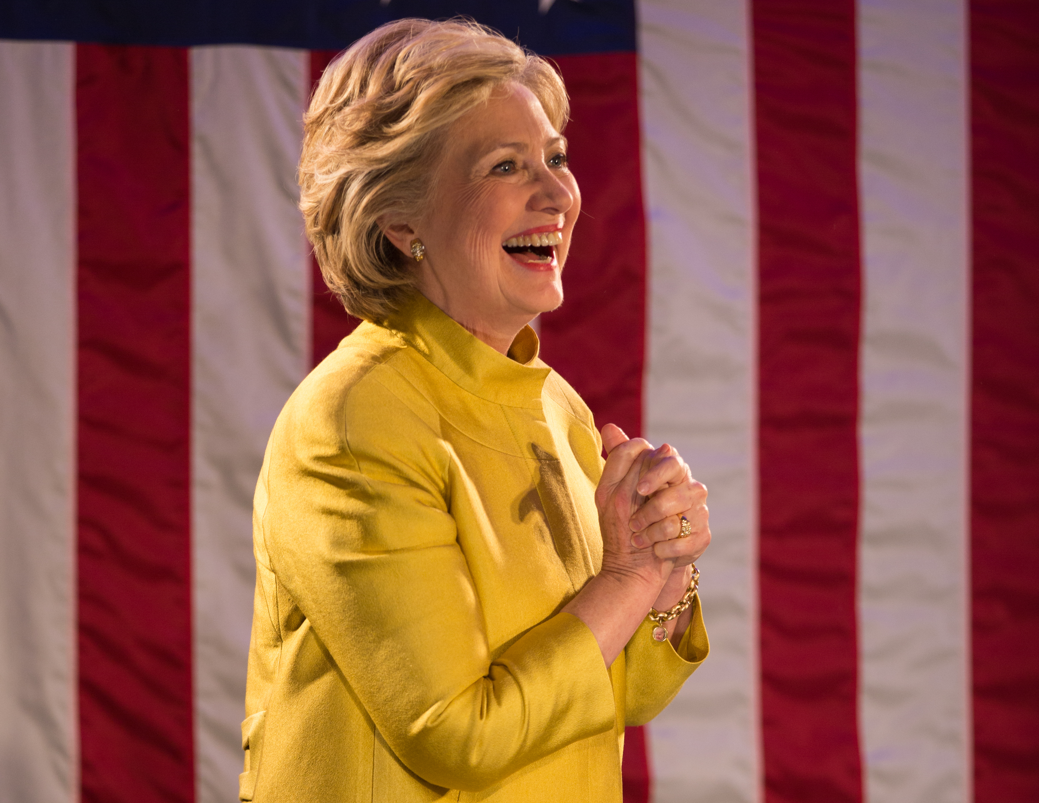 Hillary Clinton at a campaign rally in sunset park. Hillary...