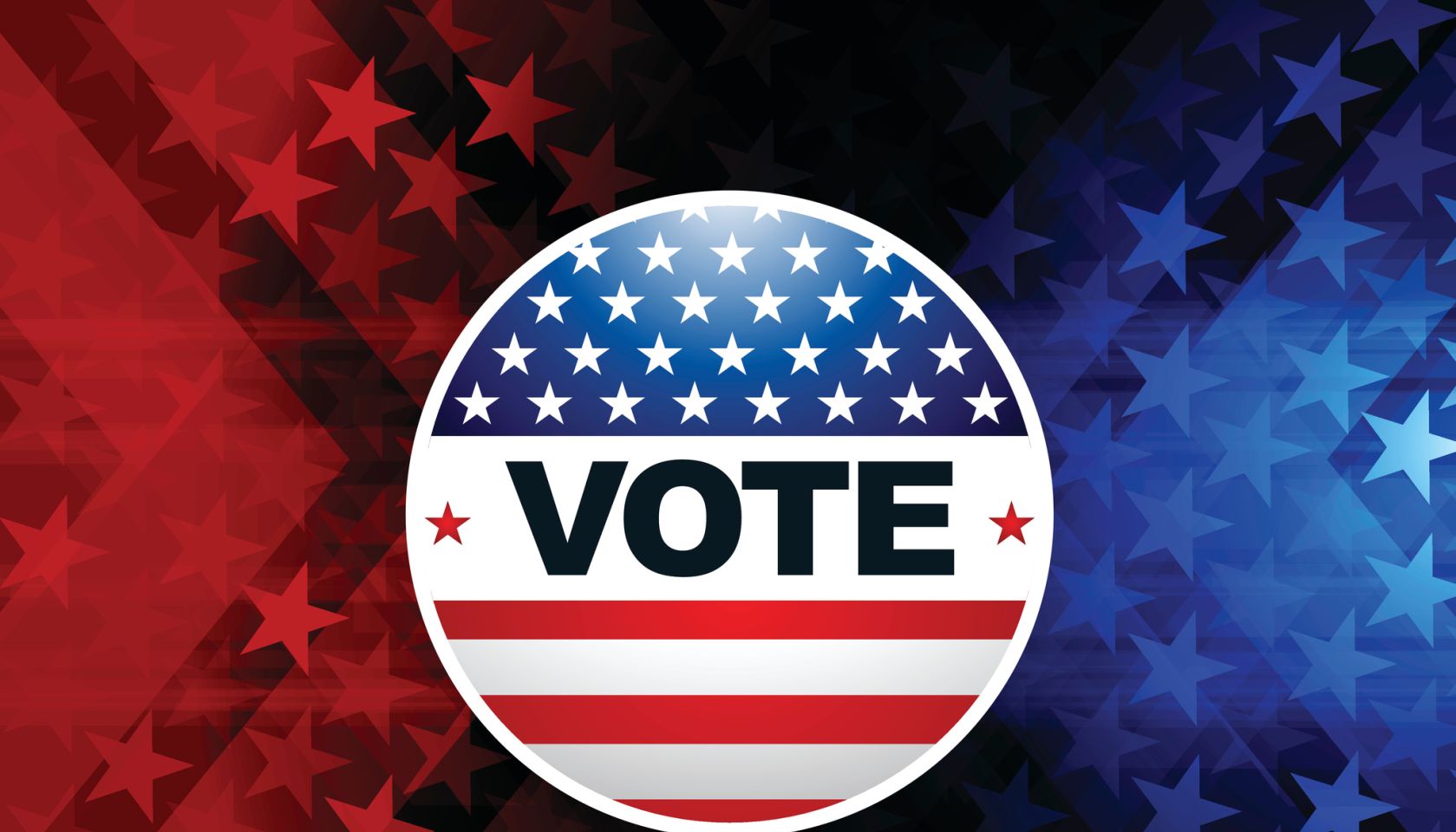 USA Election Vote Button with star shape background
