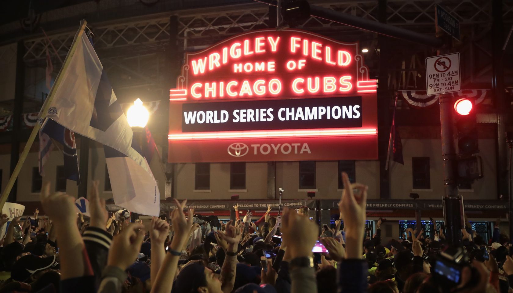 Chicago Cubs Fans Gather To Watch Game 7 Of The World Series Against The Cleveland Indians