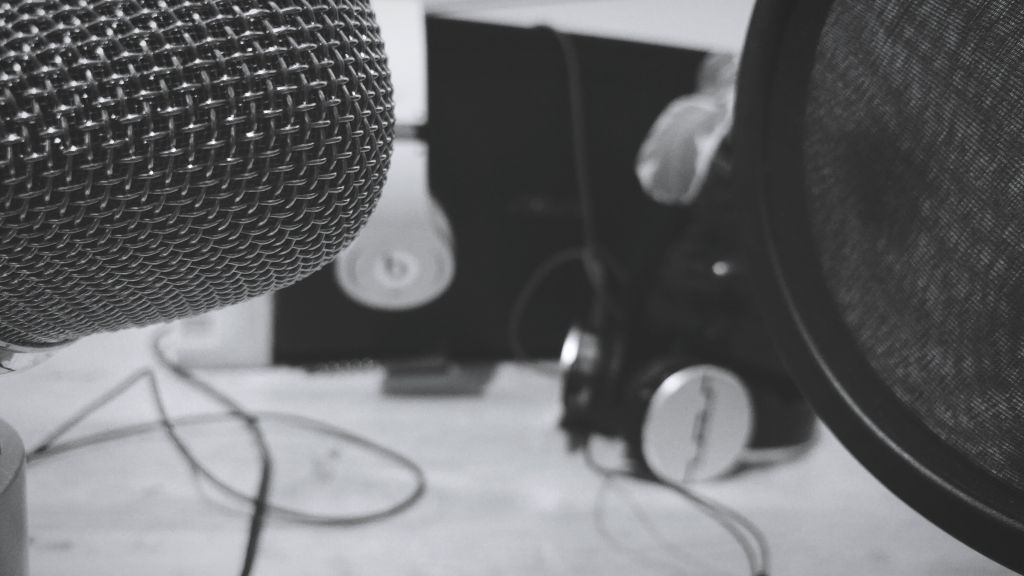 Microphone And Headphones In Studio
