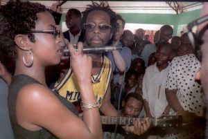 Lauryn Hill (L) and Wyclef Jean of the Haitian-Ame