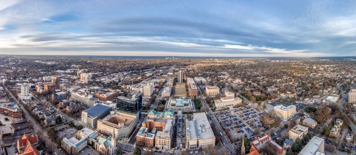 Aerial panorama of Raleigh NC