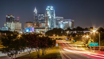 Downtown Raleigh Skyline at Night