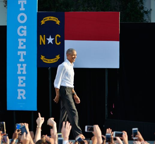 President Obama Campaigns For Hillary Clinton In North Carolina