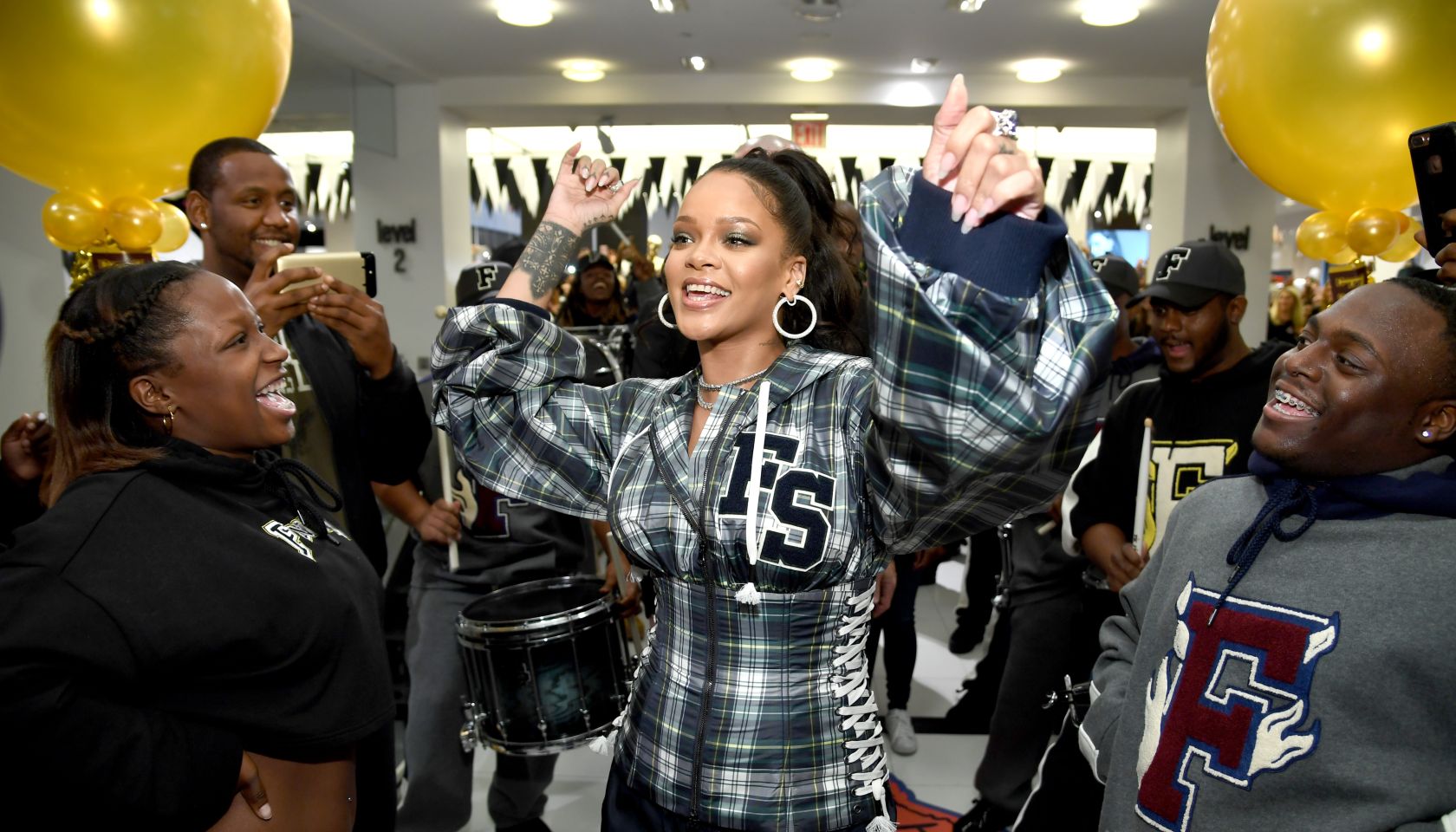 Rihanna Hosts Pep Rally To Celebrate Launch Of The AW17 FENTY PUMA By Rihanna Collection At Bloomingdales On 59th Street