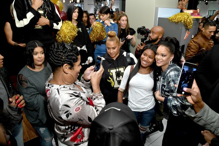 Rihanna Hosts Pep Rally To Celebrate Launch Of The AW17 FENTY PUMA By Rihanna Collection At Bloomingdales On 59th Street