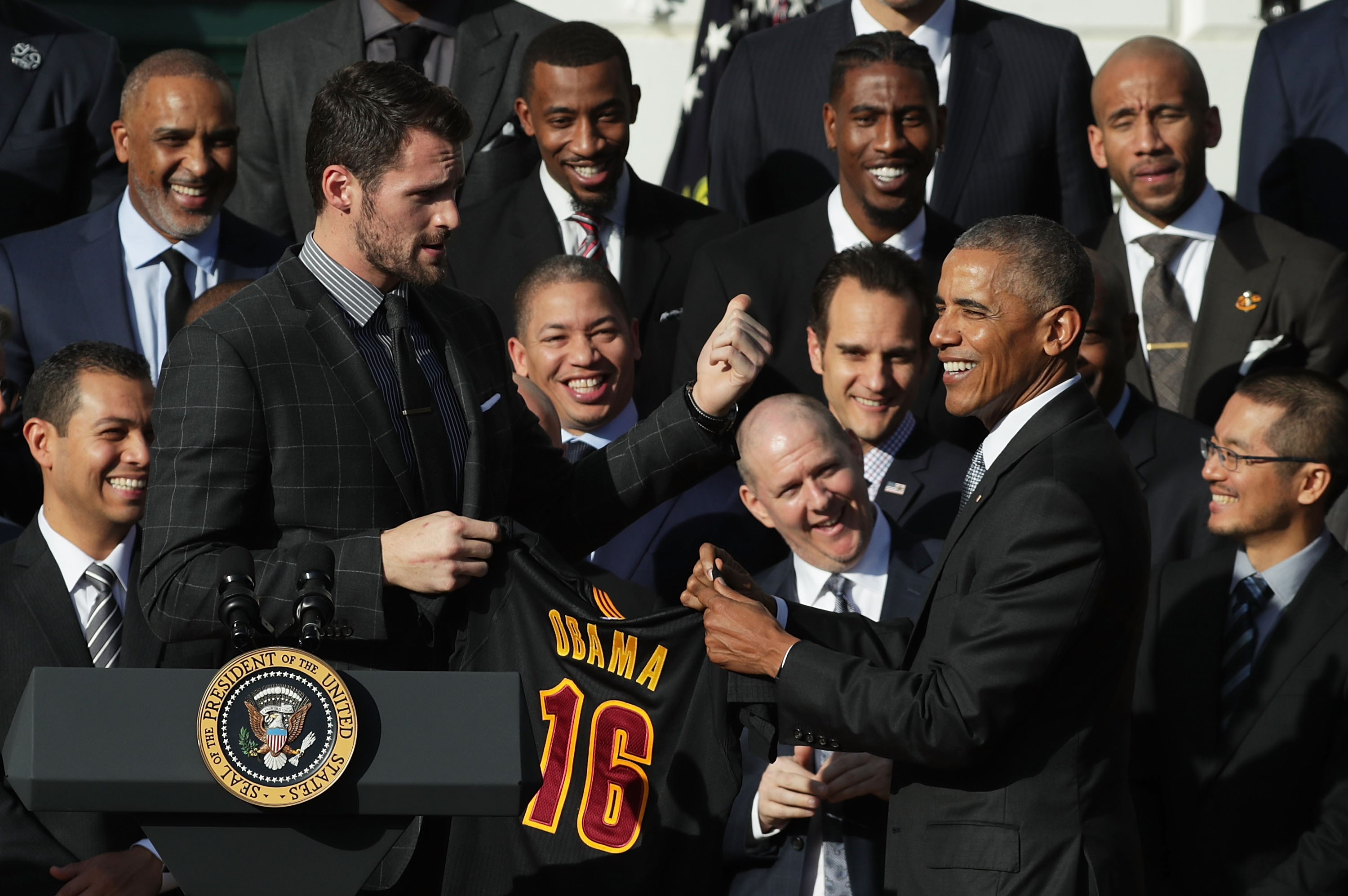 President Obama Hosts NBA Champion Cleveland Cavaliers At The White House