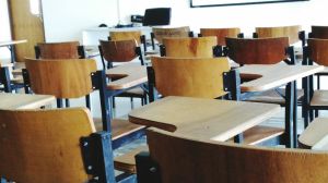 Wooden Chairs In Classroom