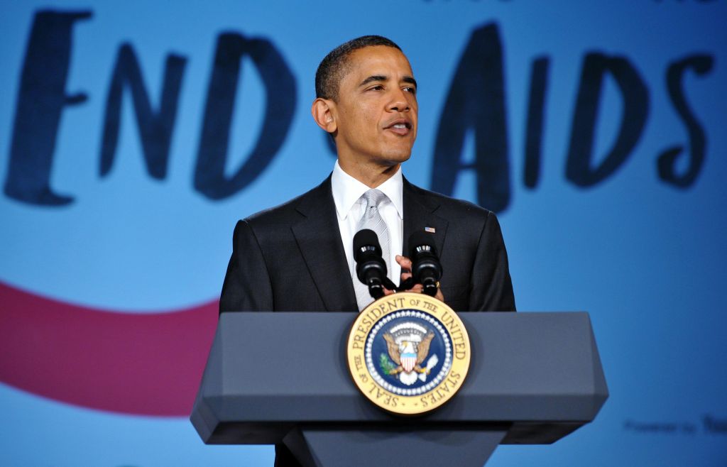 US President Barack Obama speaks at a Wo