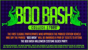 Boo Bash College Stops