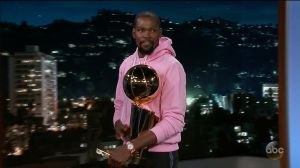 Kevin Durant during an appearance on ABC&apos;s Jimmy Kimmel Live!&apos;