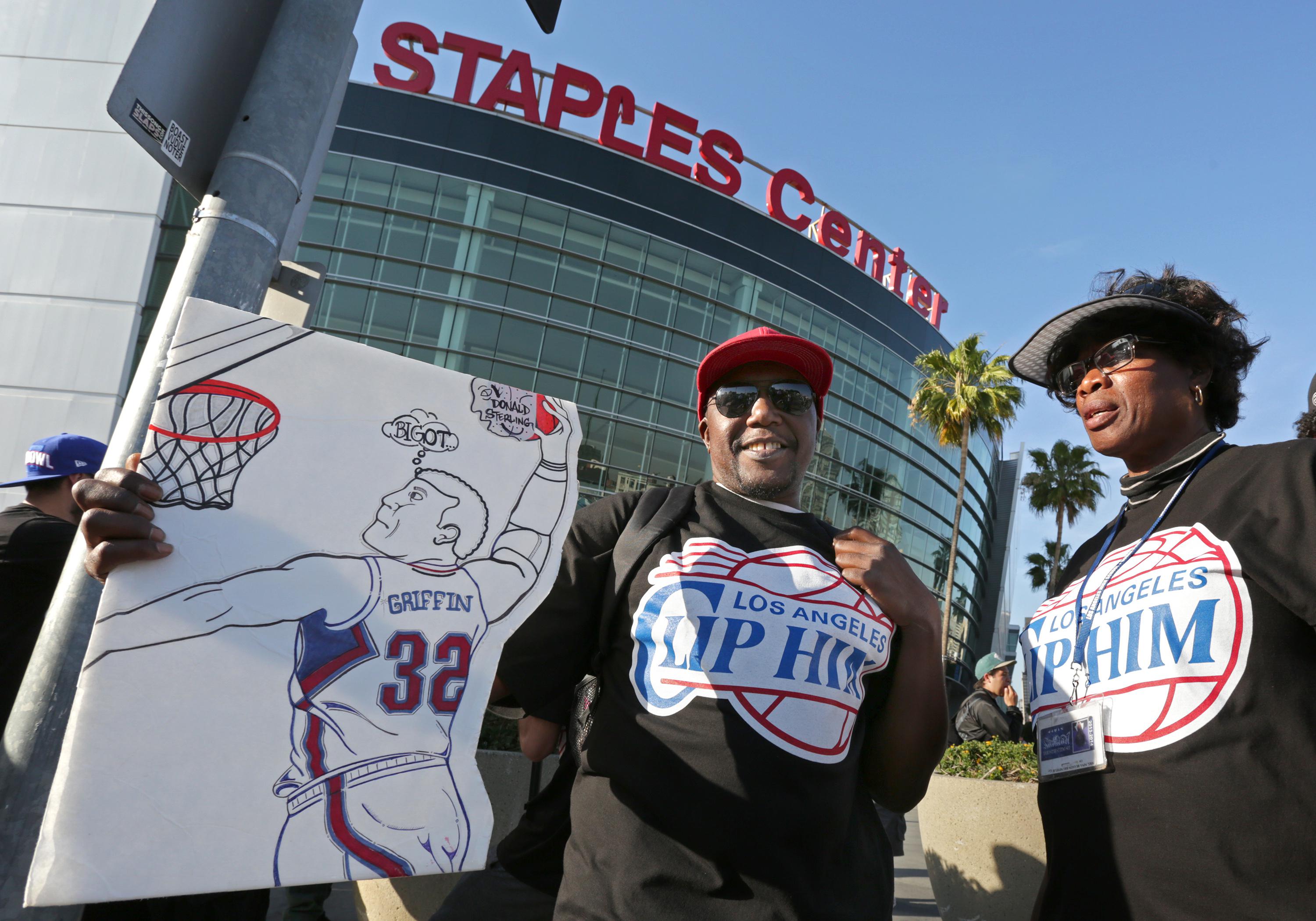 Demonstrators Protest Racist Comments Made By L.A. Clippers Owner Donald Sterling Before Playoff Game