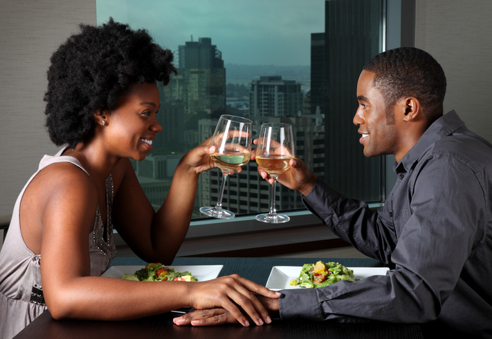 African American Couple on a Dinner Date