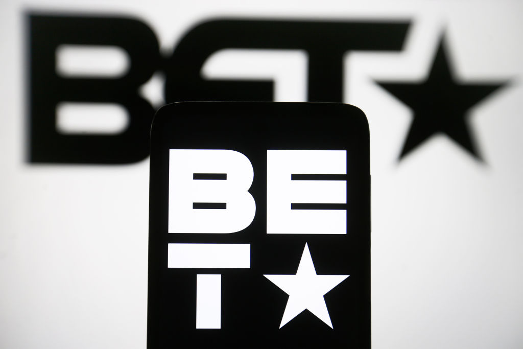 In this photo illustration, BET (Black Entertainment...