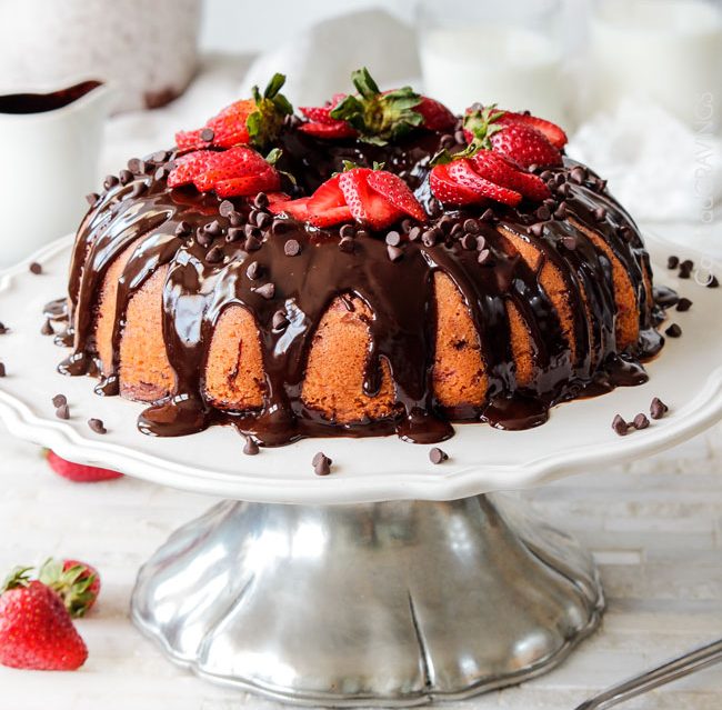 Chocolate Covered Strawberry Pound Cake